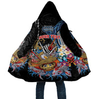Personalized Japanese Koi Fish Ramen Cloak Aloha Shark Kakau Pattern LT9 Unisex Black - Polynesian Pride
