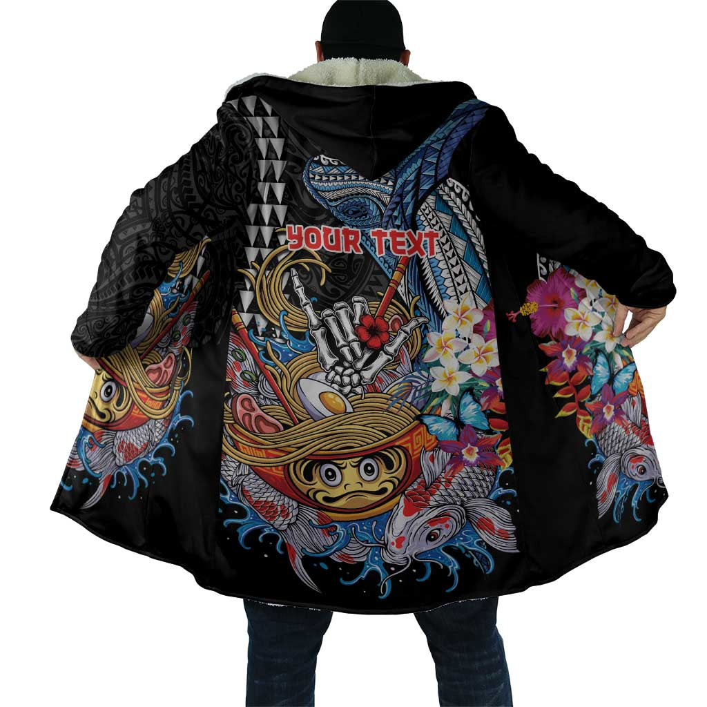 Personalized Japanese Koi Fish Ramen Cloak Aloha Shark Kakau Pattern LT9 - Polynesian Pride