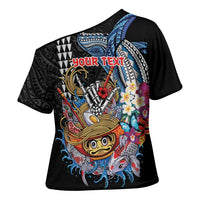 Personalized Japanese Koi Fish Ramen Cross Shoulder Shirt Aloha Shark Kakau Pattern