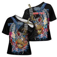 Personalized Japanese Koi Fish Ramen Cross Shoulder Shirt Aloha Shark Kakau Pattern