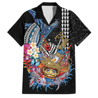 Personalized Japanese Koi Fish Ramen Family Matching Long Sleeve Bodycon Dress and Hawaiian Shirt Aloha Shark Kakau Pattern