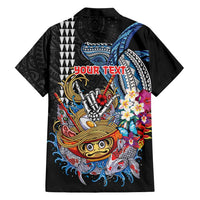 Personalized Japanese Koi Fish Ramen Family Matching Long Sleeve Bodycon Dress and Hawaiian Shirt Aloha Shark Kakau Pattern