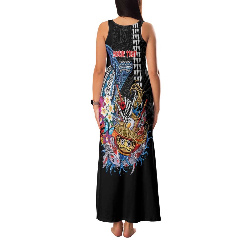 Personalized Japanese Koi Fish Ramen Family Matching Tank Maxi Dress and Hawaiian Shirt Aloha Shark Kakau Pattern LT9 - Polynesian Pride