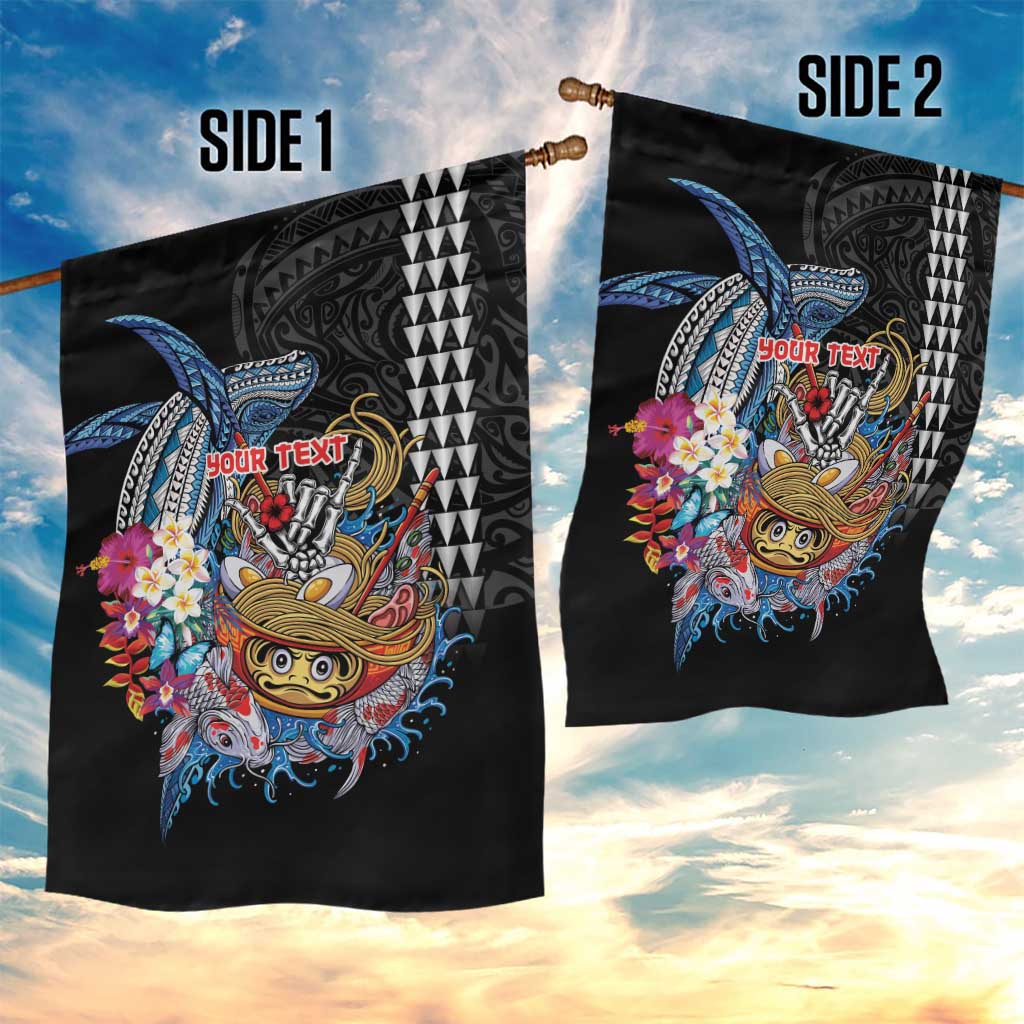 Personalized Japanese Koi Fish Ramen Garden Flag Aloha Shark Kakau Pattern LT9 - Polynesian Pride