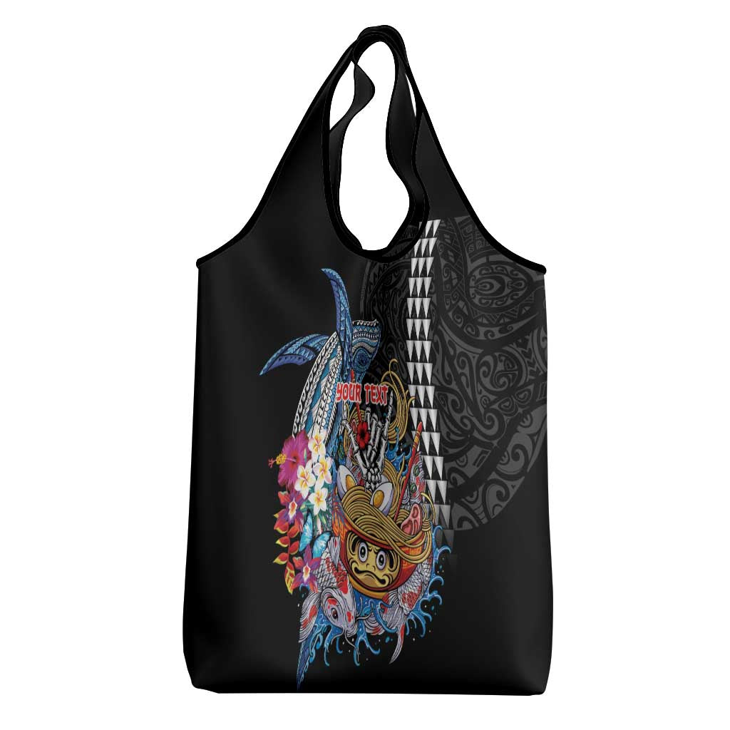 Personalized Japanese Koi Fish Ramen Grocery Bag Aloha Shark Kakau Pattern LT9 - Polynesian Pride
