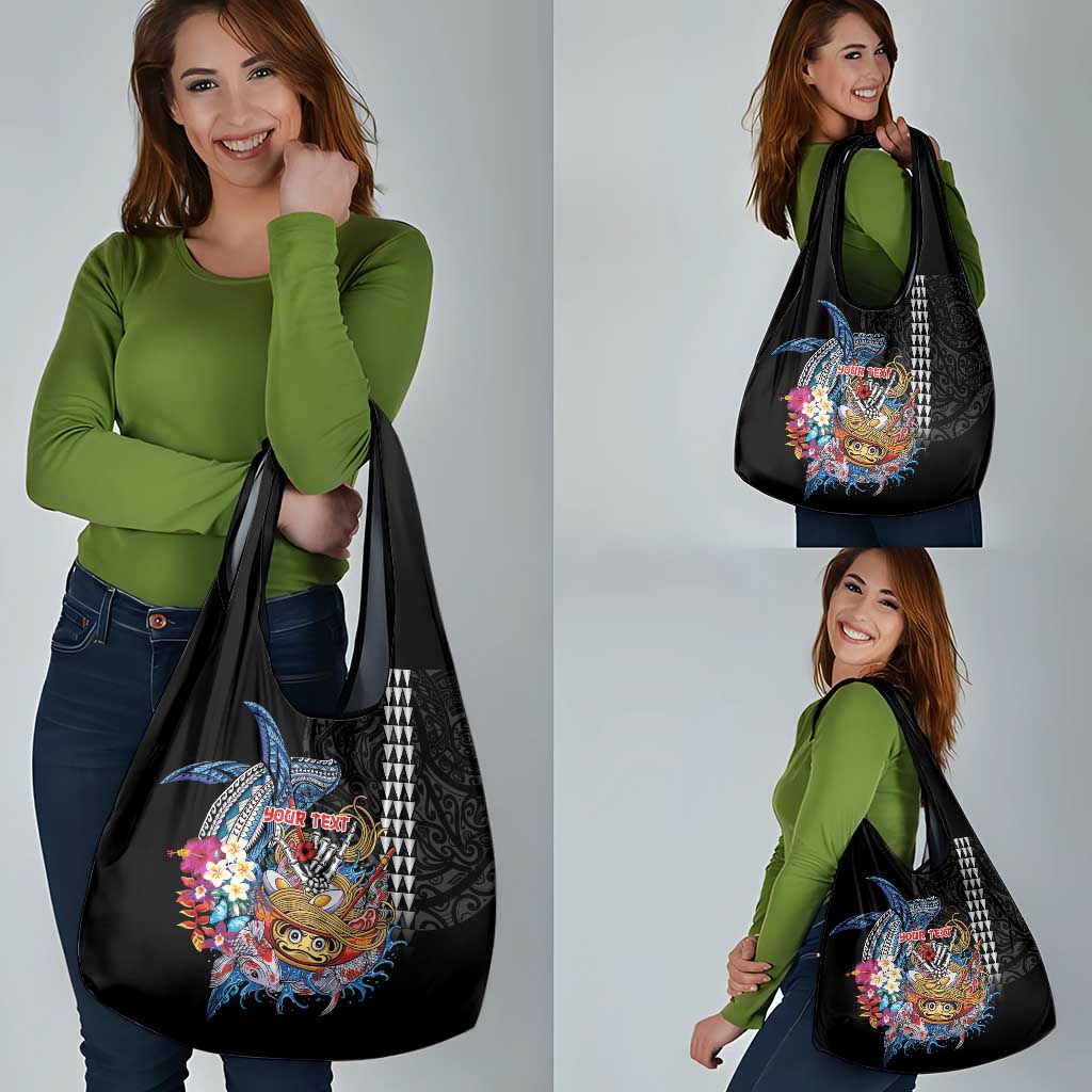 Personalized Japanese Koi Fish Ramen Grocery Bag Aloha Shark Kakau Pattern LT9 - Polynesian Pride