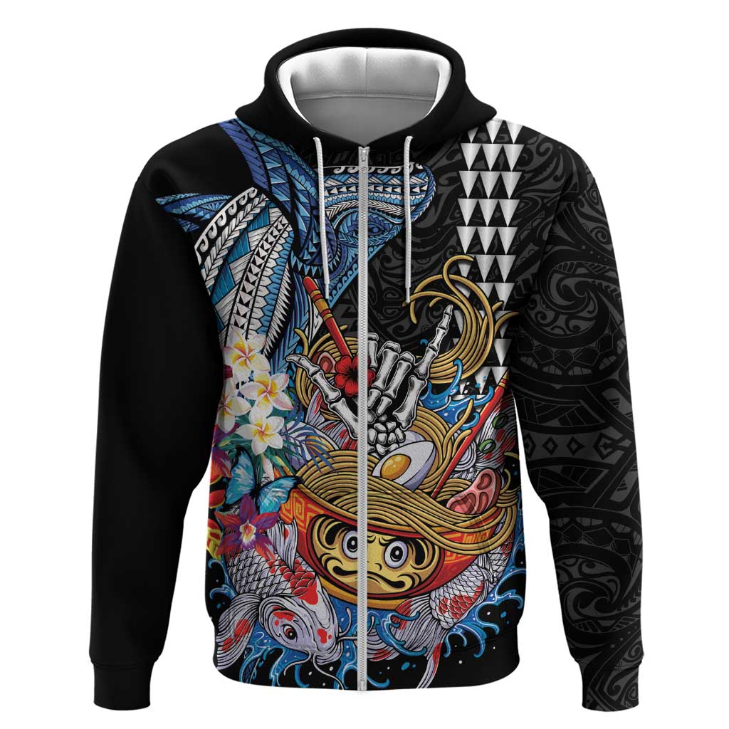 Personalized Japanese Koi Fish Ramen Hoodie Aloha Shark Kakau Pattern