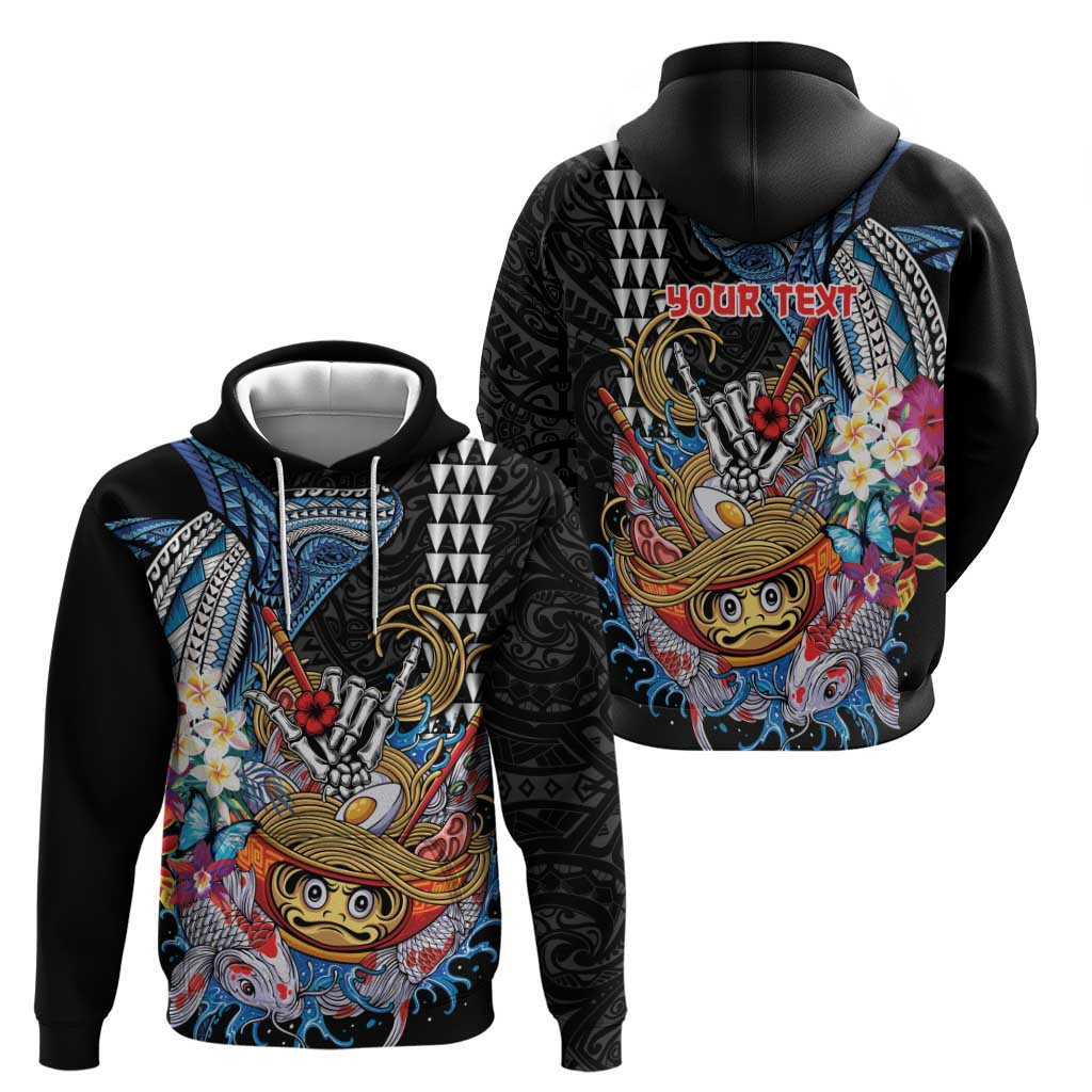 Personalized Japanese Koi Fish Ramen Hoodie Aloha Shark Kakau Pattern