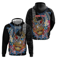 Personalized Japanese Koi Fish Ramen Hoodie Aloha Shark Kakau Pattern