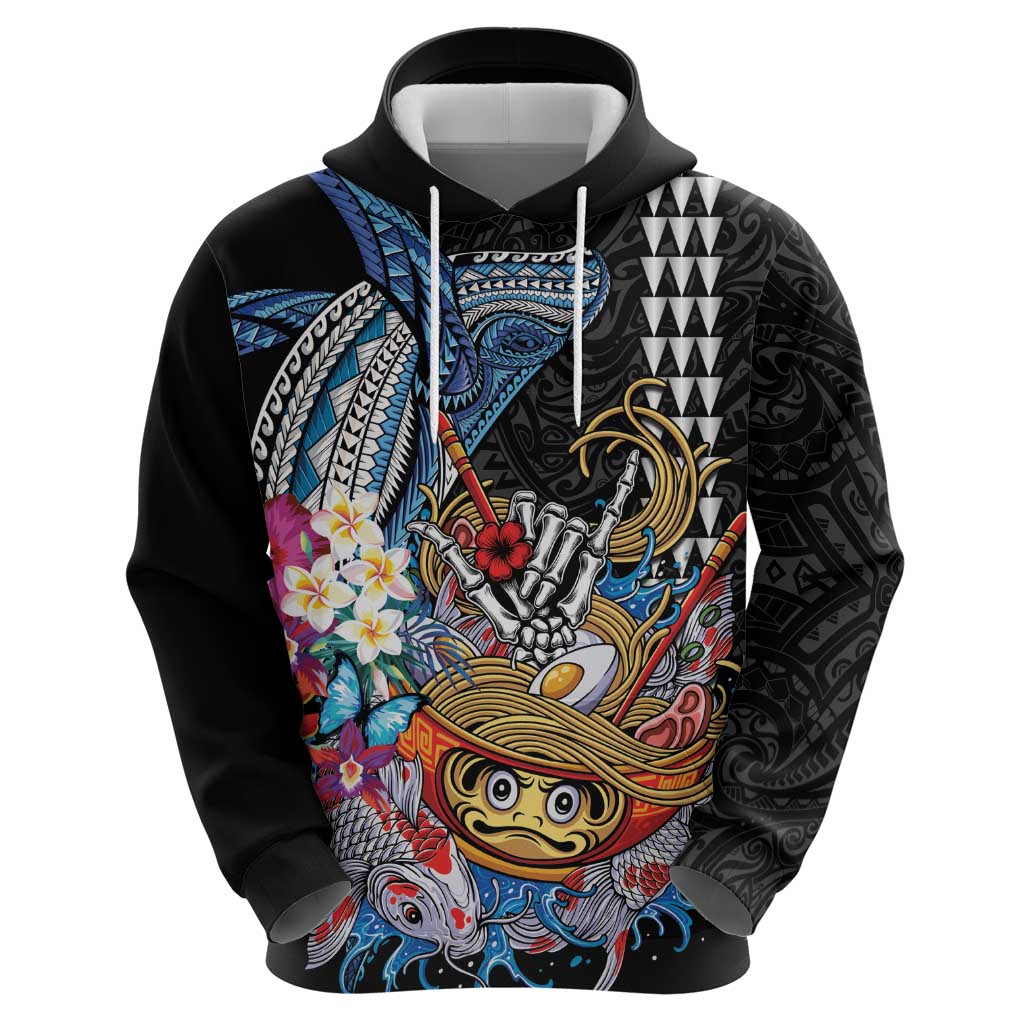 Personalized Japanese Koi Fish Ramen Hoodie Aloha Shark Kakau Pattern