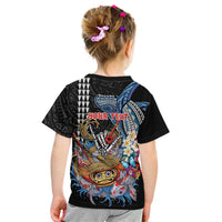 Personalized Japanese Koi Fish Ramen Kid T Shirt Aloha Shark Kakau Pattern LT9 - Polynesian Pride