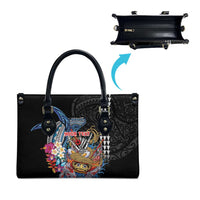 Personalized Japanese Koi Fish Ramen Leather Bag Aloha Shark Kakau Pattern LT9 - Polynesian Pride