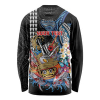 Personalized Japanese Koi Fish Ramen Long Sleeve Shirt Aloha Shark Kakau Pattern LT9 - Polynesian Pride