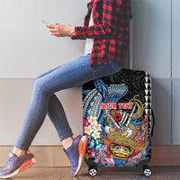 Personalized Japanese Koi Fish Ramen Luggage Cover Aloha Shark Kakau Pattern LT9 - Polynesian Pride