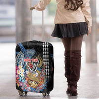 Personalized Japanese Koi Fish Ramen Luggage Cover Aloha Shark Kakau Pattern LT9 - Polynesian Pride