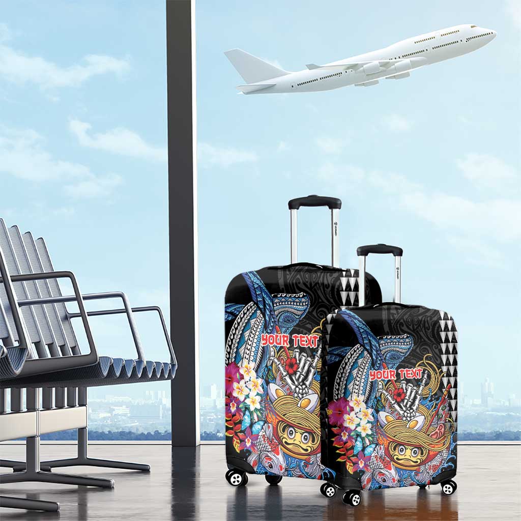Personalized Japanese Koi Fish Ramen Luggage Cover Aloha Shark Kakau Pattern LT9 - Polynesian Pride