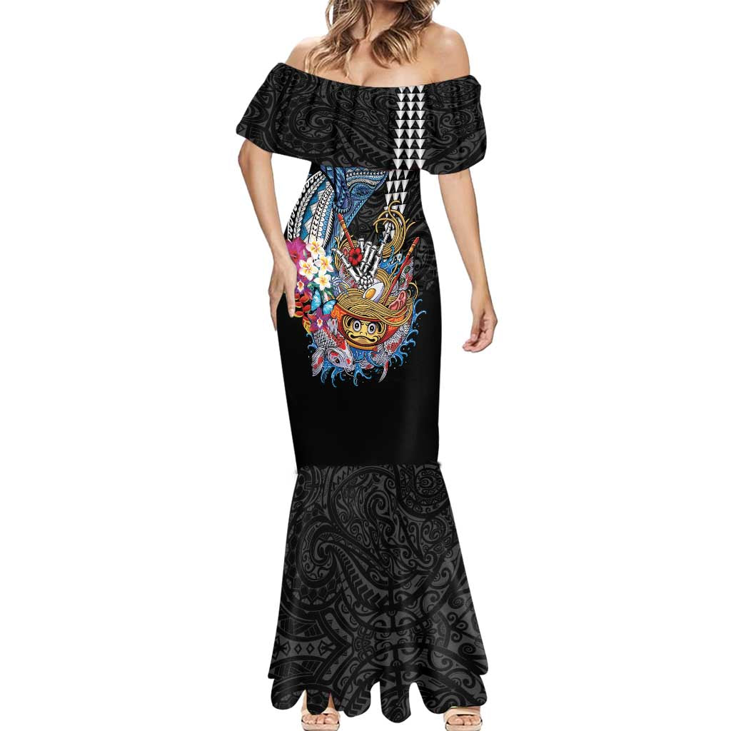 Personalized Japanese Koi Fish Ramen Mermaid Dress Aloha Shark Kakau Pattern LT9 - Polynesian Pride