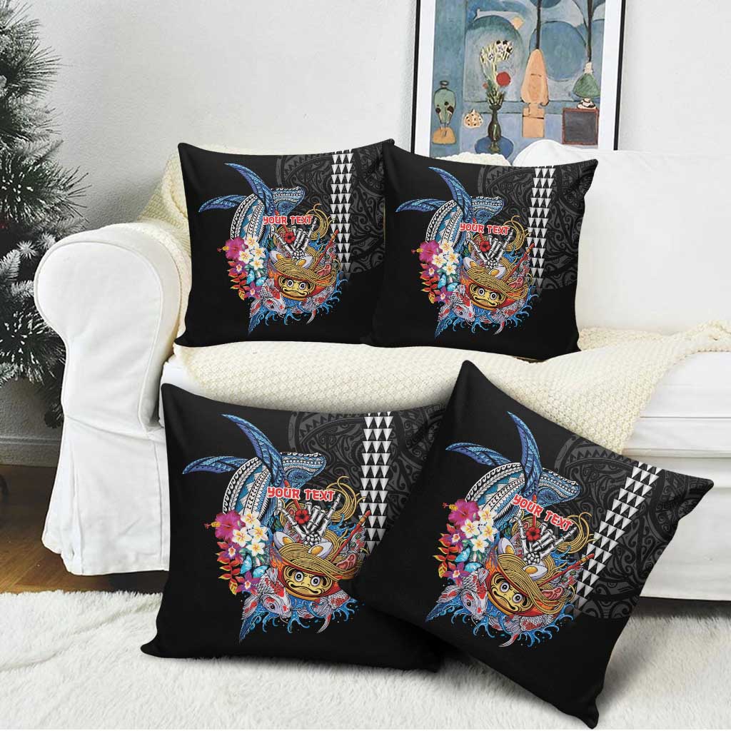 Personalized Japanese Koi Fish Ramen Pillow Cover Aloha Shark Kakau Pattern