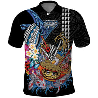 Personalized Japanese Koi Fish Ramen Polo Shirt Aloha Shark Kakau Pattern LT9 Black - Polynesian Pride