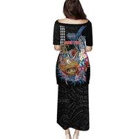 Personalized Japanese Koi Fish Ramen Puletasi Aloha Shark Kakau Pattern LT9 - Polynesian Pride