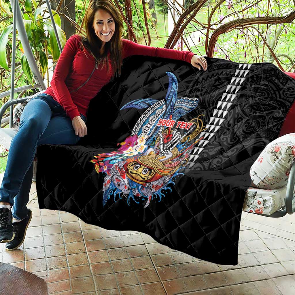 Personalized Japanese Koi Fish Ramen Quilt Aloha Shark Kakau Pattern LT9 - Polynesian Pride