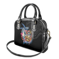 Personalized Japanese Koi Fish Ramen Shoulder Handbag Aloha Shark Kakau Pattern LT9 - Polynesian Pride