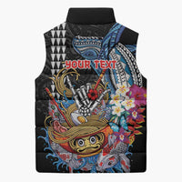 Personalized Japanese Koi Fish Ramen Sleeveless Puffer Jacket Aloha Shark Kakau Pattern LT9 - Polynesian Pride