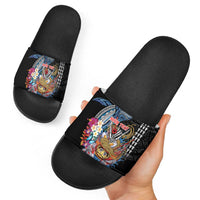 Personalized Japanese Koi Fish Ramen Slide Sandals Aloha Shark Kakau Pattern LT9 - Polynesian Pride