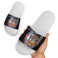 Personalized Japanese Koi Fish Ramen Slide Sandals Aloha Shark Kakau Pattern LT9 - Polynesian Pride