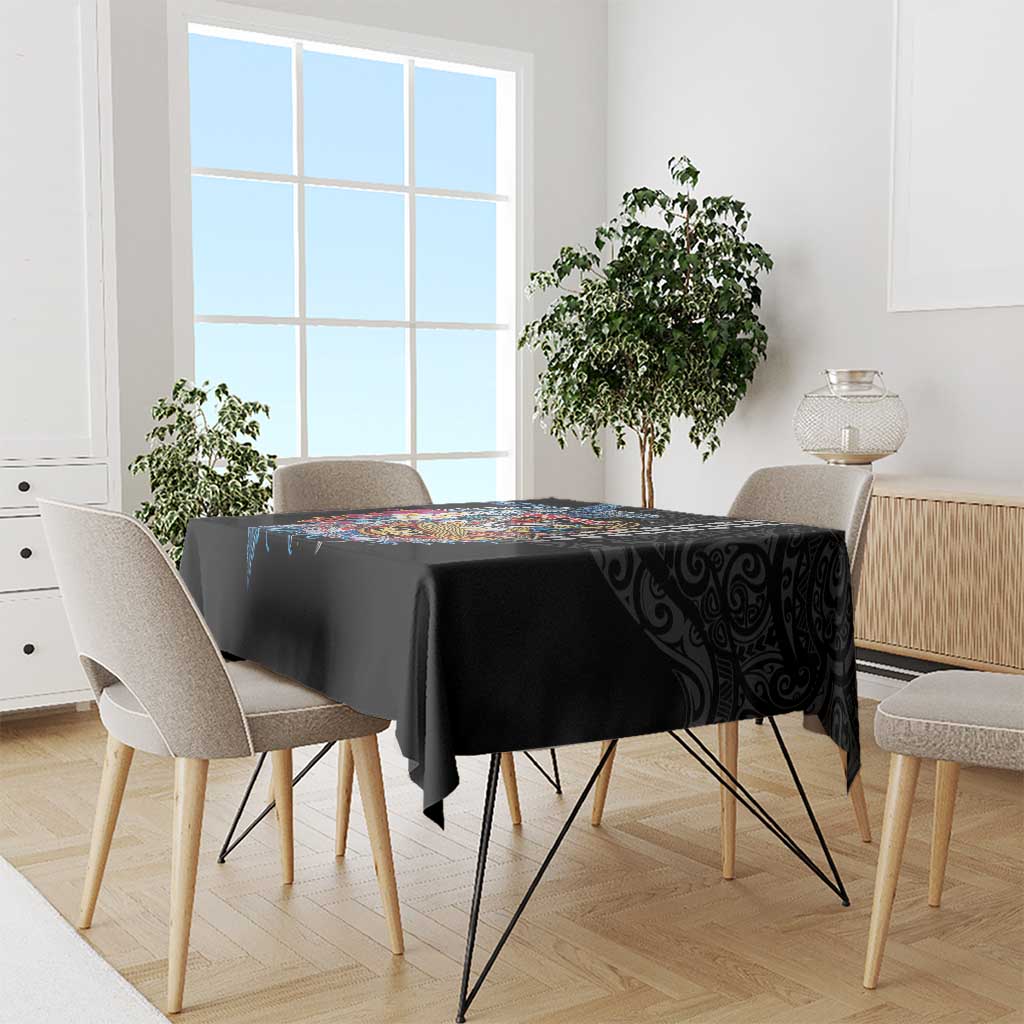 Personalized Japanese Koi Fish Ramen Tablecloth Aloha Shark Kakau Pattern