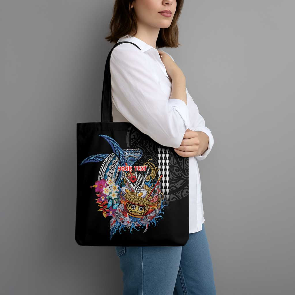 Personalized Japanese Koi Fish Ramen Tote Bag Aloha Shark Kakau Pattern LT9 - Polynesian Pride