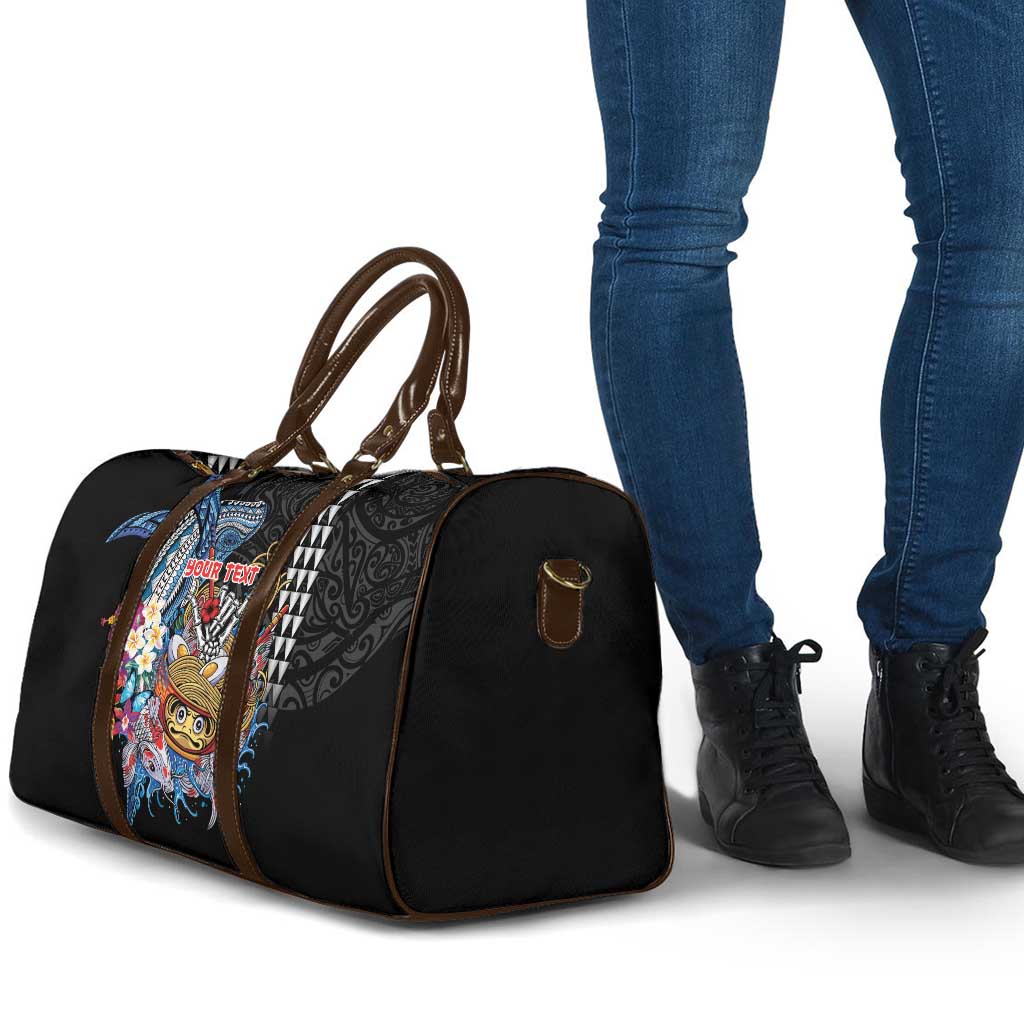Personalized Japanese Koi Fish Ramen Travel Bag Aloha Shark Kakau Pattern LT9 - Polynesian Pride