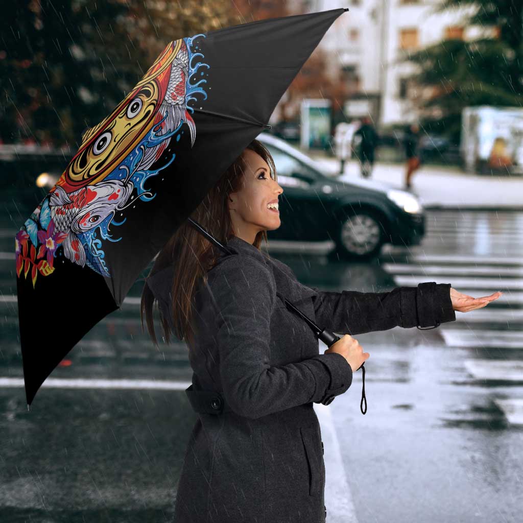 Personalized Japanese Koi Fish Ramen Umbrella Aloha Shark Kakau Pattern LT9 - Polynesian Pride