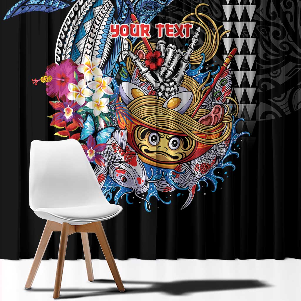 Personalized Japanese Koi Fish Ramen Window Curtain Aloha Shark Kakau Pattern LT9 - Polynesian Pride