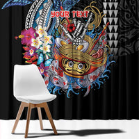Personalized Japanese Koi Fish Ramen Window Curtain Aloha Shark Kakau Pattern LT9 - Polynesian Pride