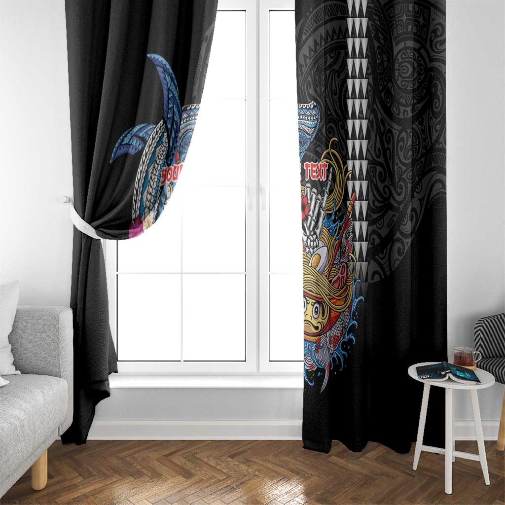 Personalized Japanese Koi Fish Ramen Window Curtain Aloha Shark Kakau Pattern LT9 - Polynesian Pride