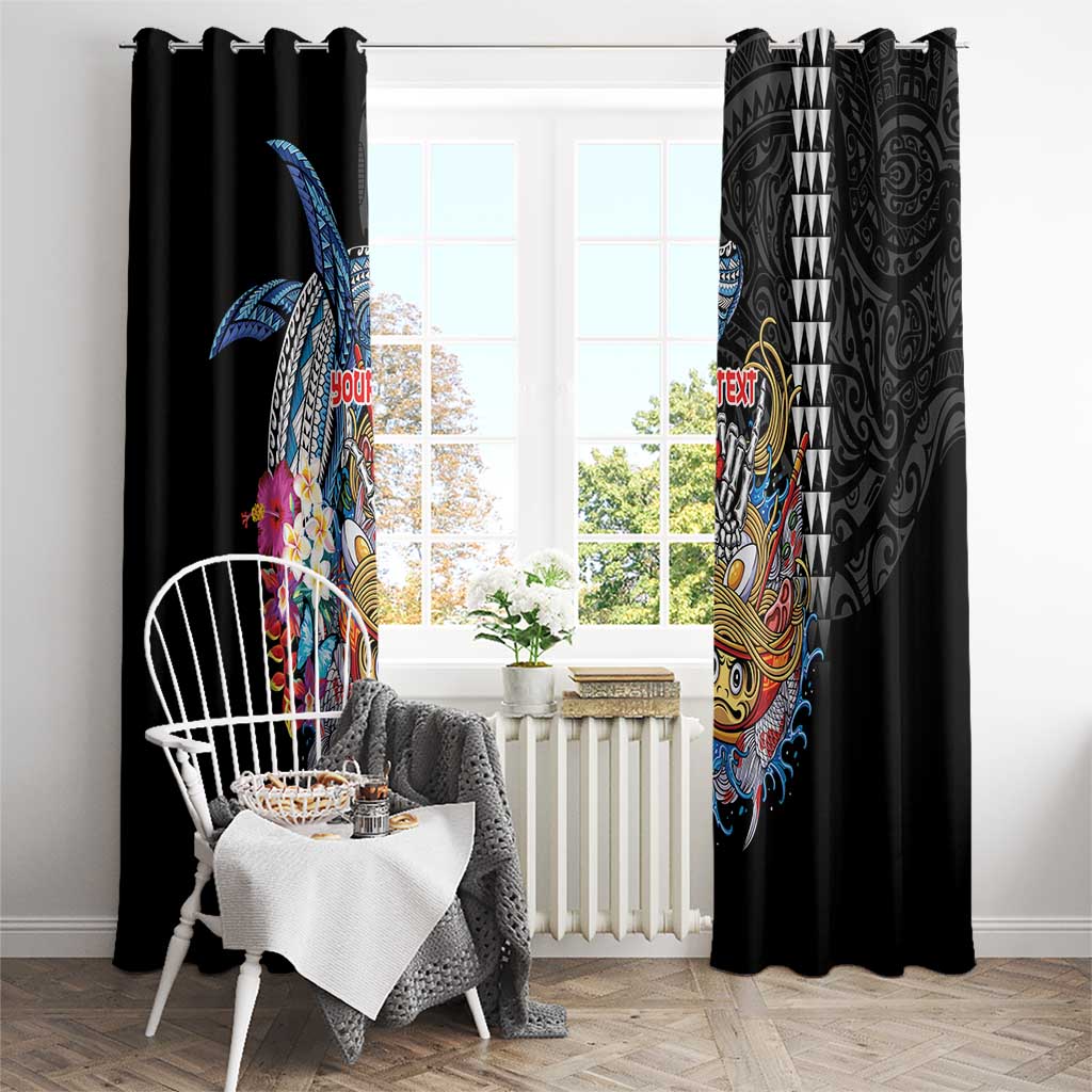 Personalized Japanese Koi Fish Ramen Window Curtain Aloha Shark Kakau Pattern LT9 - Polynesian Pride