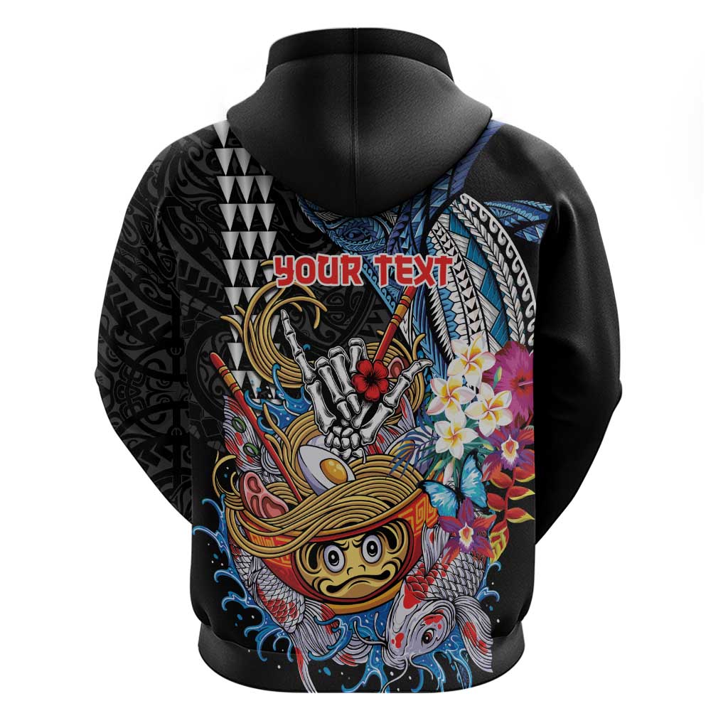 Personalized Japanese Koi Fish Ramen Zip Hoodie Aloha Shark Kakau Pattern LT9 - Polynesian Pride