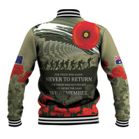 ANZAC Day We Remember Baseball Jacket Maori Silver Fern Camouflage Motif LT9 - Polynesian Pride