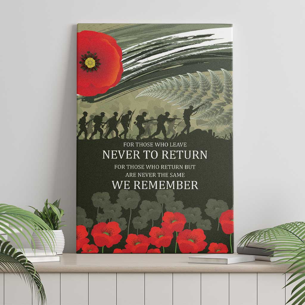 ANZAC Day We Remember Canvas Wall Art Maori Silver Fern Camouflage Motif LT9 - Polynesian Pride