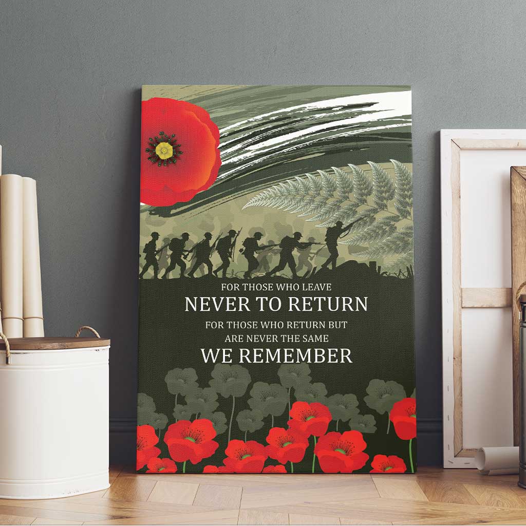 ANZAC Day We Remember Canvas Wall Art Maori Silver Fern Camouflage Motif LT9 - Polynesian Pride