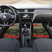 ANZAC Day We Remember Car Mats Maori Silver Fern Camouflage Motif LT9 Set 2pcs - Front Green - Polynesian Pride