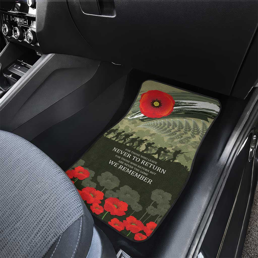 ANZAC Day We Remember Car Mats Maori Silver Fern Camouflage Motif LT9 - Polynesian Pride