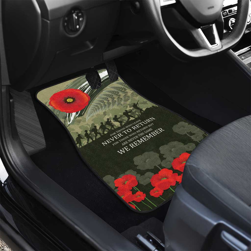 ANZAC Day We Remember Car Mats Maori Silver Fern Camouflage Motif LT9 - Polynesian Pride