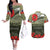 ANZAC Day We Remember Couples Matching Off The Shoulder Long Sleeve Dress and Hawaiian Shirt Maori Silver Fern Camouflage Motif