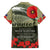 ANZAC Day We Remember Family Matching Off Shoulder Short Dress and Hawaiian Shirt Maori Silver Fern Camouflage Motif