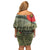 ANZAC Day We Remember Off Shoulder Short Dress Maori Silver Fern Camouflage Motif