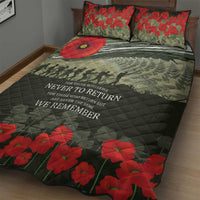 ANZAC Day We Remember Quilt Bed Set Maori Silver Fern Camouflage Motif LT9 - Polynesian Pride