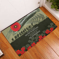 ANZAC Day We Remember Rubber Doormat Maori Silver Fern Camouflage Motif LT9 - Polynesian Pride