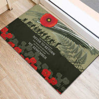 ANZAC Day We Remember Rubber Doormat Maori Silver Fern Camouflage Motif LT9 - Polynesian Pride